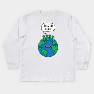 Peas on Earth Kids Long Sleeve T-Shirt
